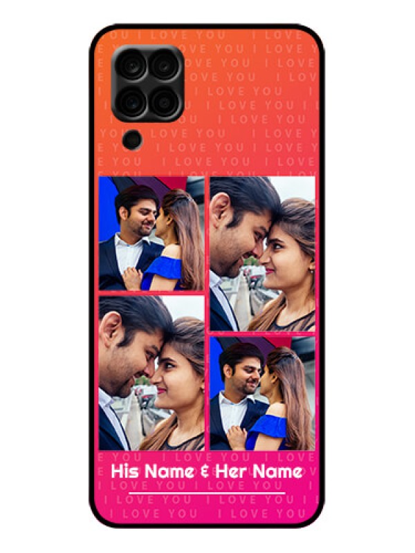 Custom Galaxy A12 Custom Metal Phone Case - I Love You Pink Design