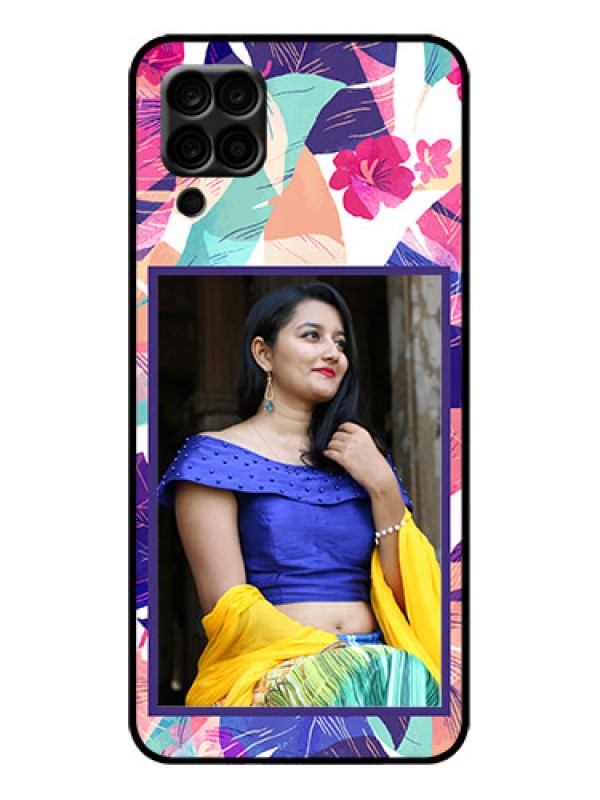 Custom Galaxy A12 Custom Metal Phone Case - Abstract Floral Design