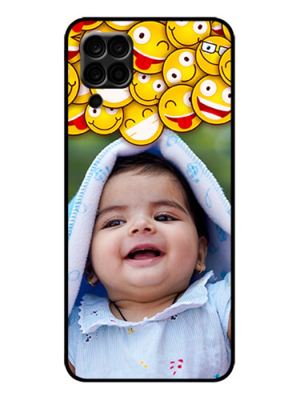 Custom Galaxy A12 Custom Metal Phone Case - With Smiley Emoji Design