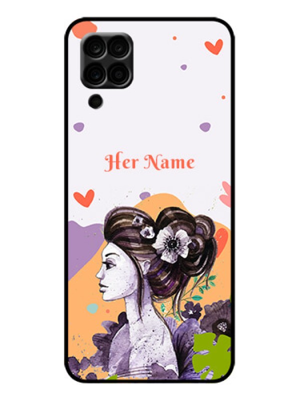 Custom Galaxy A12 Custom Metal Phone Case - Woman And Nature Design