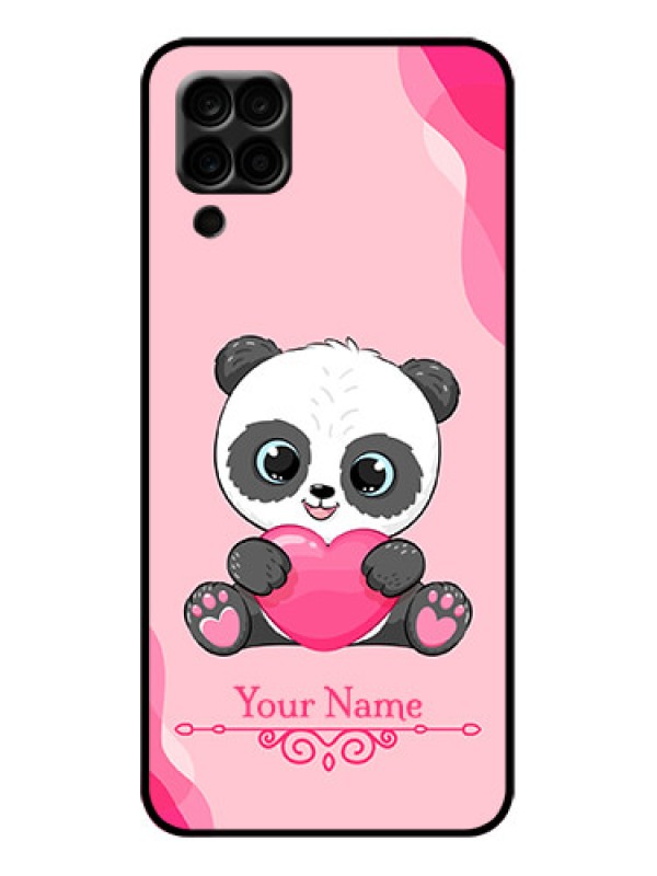 Custom Galaxy A12 Custom Metal Phone Case - Cute Panda Design