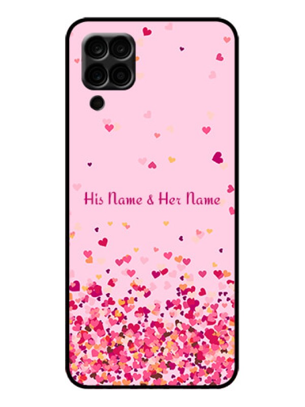 Custom Galaxy A12 Custom Metal Phone Case - Floating Hearts Design
