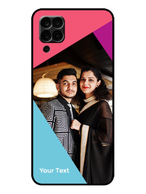 Custom Galaxy A12 Custom Metal Phone Case - Stacked Triple Colour Design