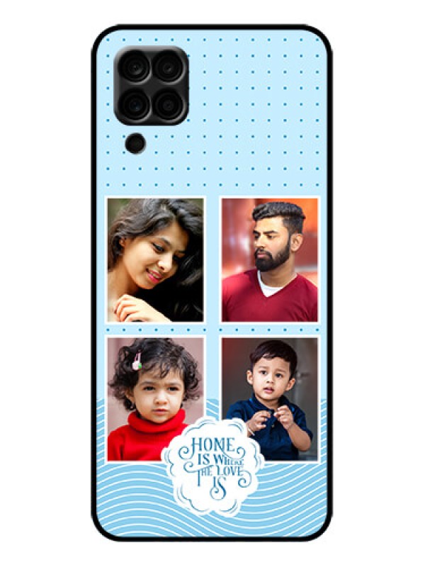 Custom Galaxy A12 Custom Metal Phone Case - Cute Love Quote With 4 Pic Upload Design