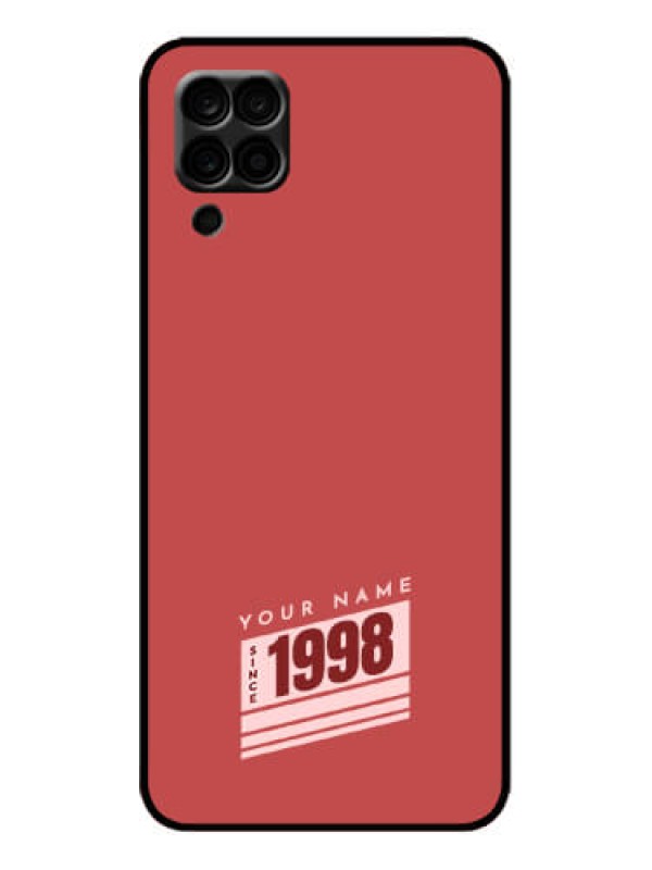Custom Galaxy A12 Custom Metal Phone Case - Red Custom Year Of Birth Design