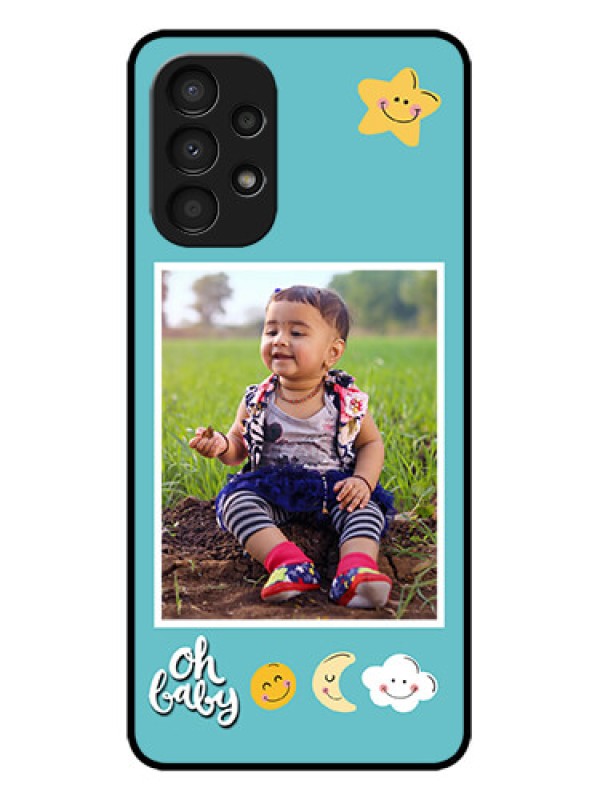 Custom Galaxy A13 Custom Metal Phone CaseSmiley Kids Stars Design