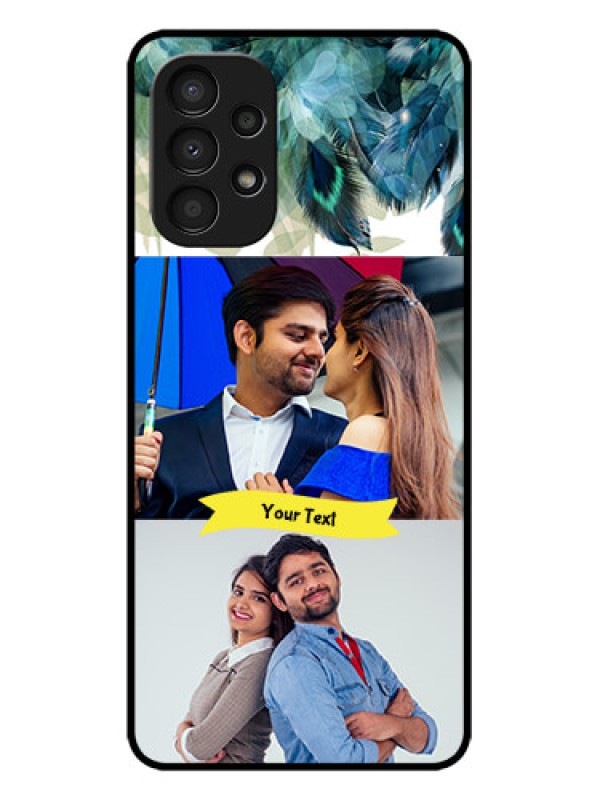 Custom Galaxy A13 Custom Metal Phone CaseImage With Boho Peacock Feather Design