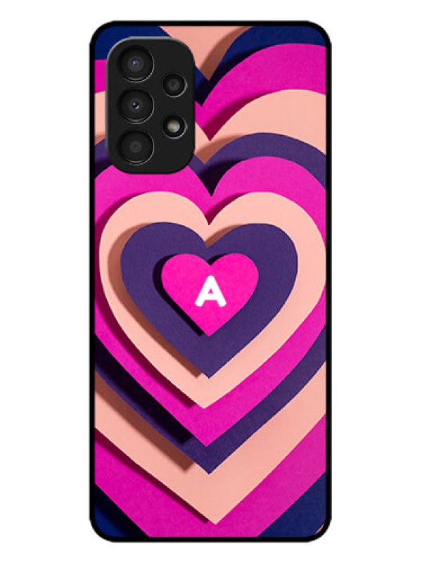 Custom Galaxy A13 Custom Metal Phone CaseCute Heart Pattern Design