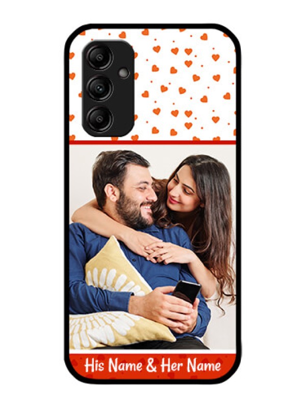 Custom Galaxy A14 4G Custom Metal Phone CaseOrange Love Symbol Design