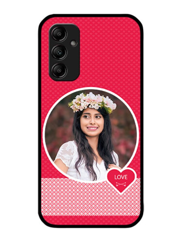 Custom Galaxy A14 4G Custom Metal Phone CasePink Color Pattern Design