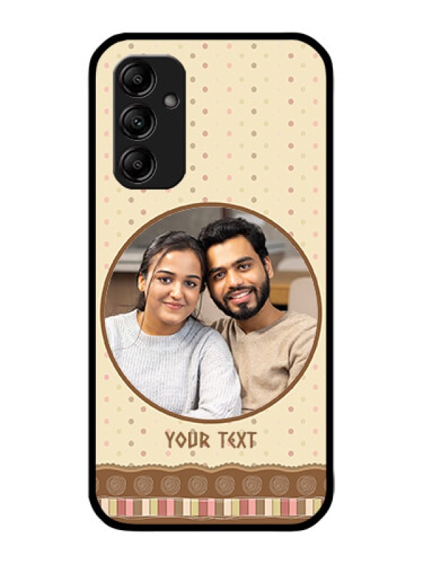 Custom Galaxy A14 4G Custom Metal Phone CaseBrown Dotted Mobile Case Design