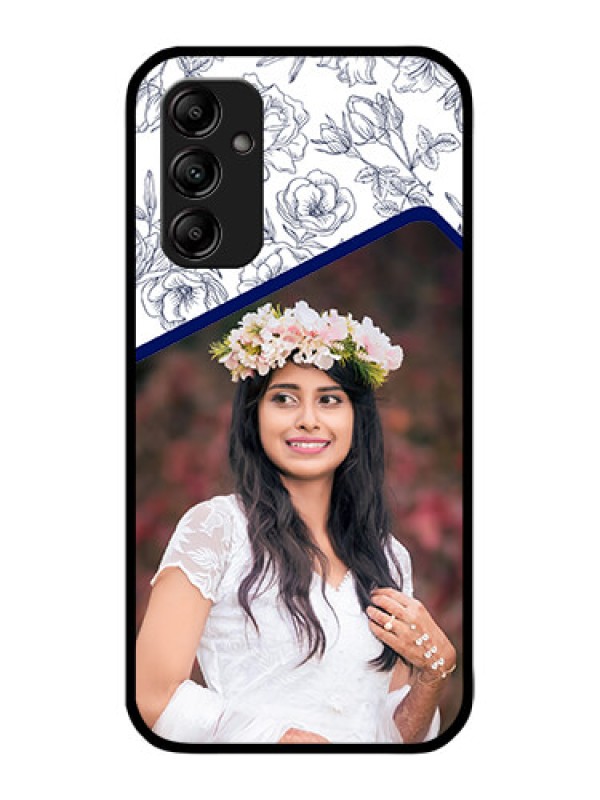 Custom Galaxy A14 4G Custom Metal Phone CaseClassy Floral Design