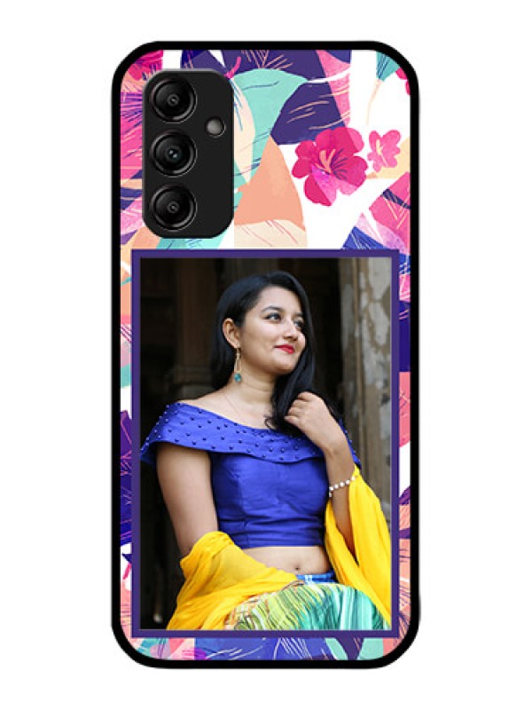 Custom Galaxy A14 4G Custom Metal Phone CaseAbstract Floral Design