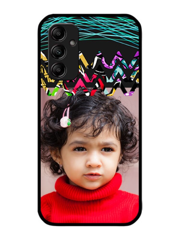 Custom Galaxy A14 4G Custom Metal Phone CaseNeon Abstract Design