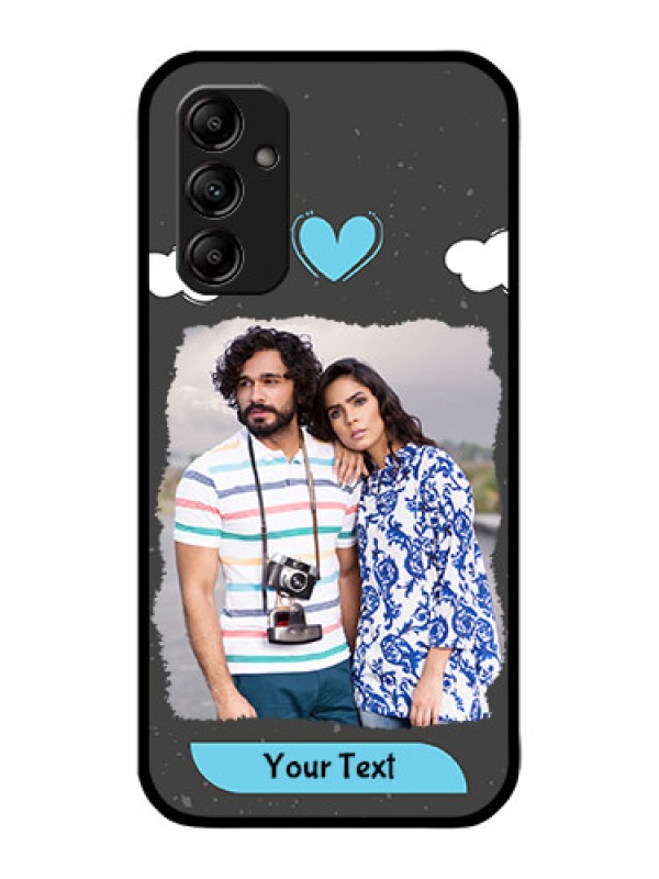 Custom Galaxy A14 4G Custom Metal Phone CaseSplashes With Love Doodles Design