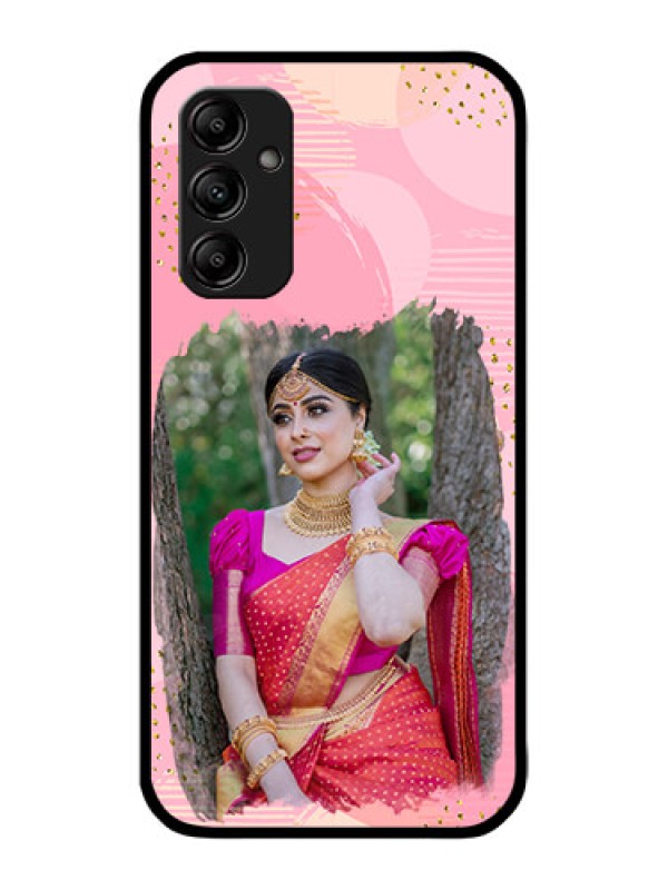 Custom Galaxy A14 4G Custom Metal Phone CaseGold Glitter Splash Design