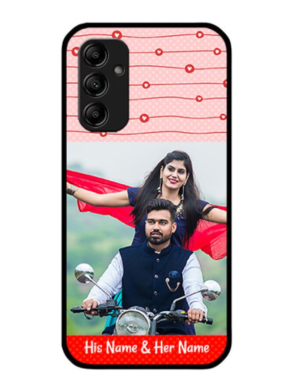 Custom Galaxy A14 5G Custom Metal Phone CaseRed Pattern Case Design