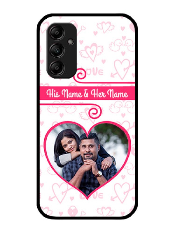 Custom Galaxy A14 5G Custom Metal Phone CaseHeart Shape Love Design