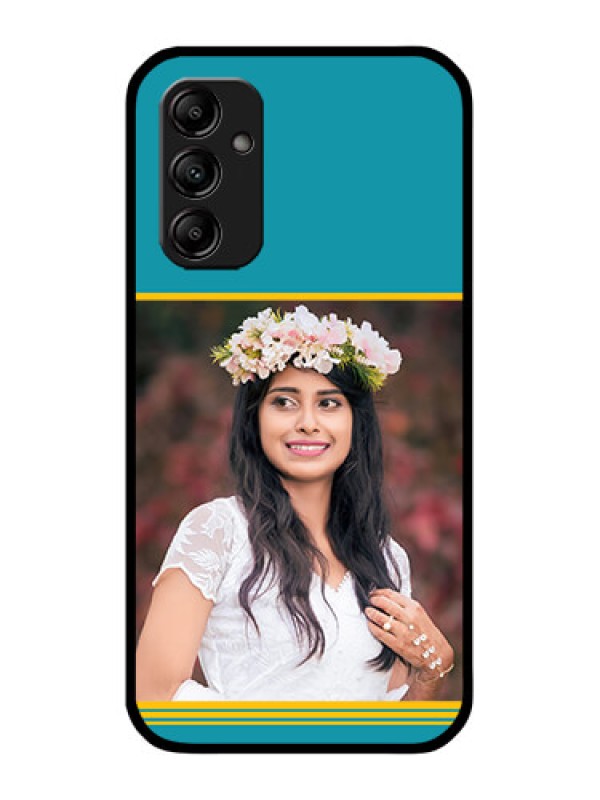 Custom Galaxy A14 5G Custom Metal Phone CaseYellow and Blue Design