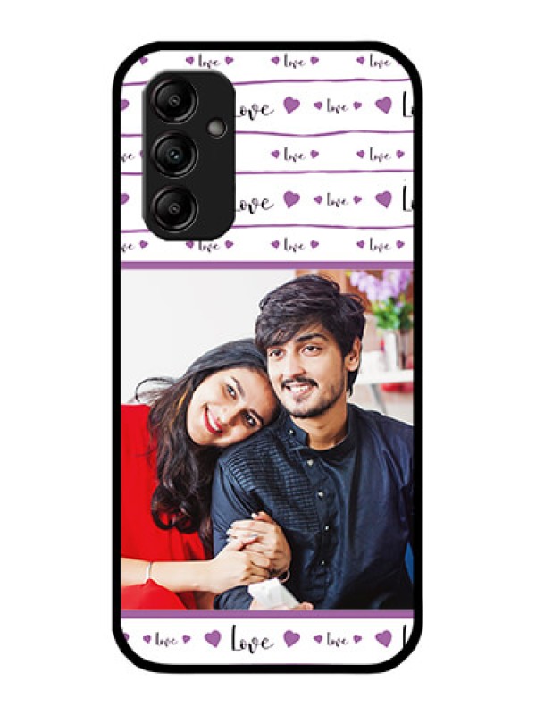 Custom Galaxy A14 5G Custom Metal Phone CaseCouples Heart Design