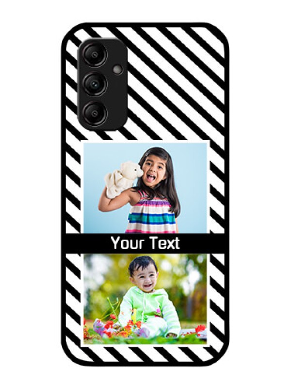 Custom Galaxy A14 5G Custom Metal Phone CaseBlack And White Stripes Design