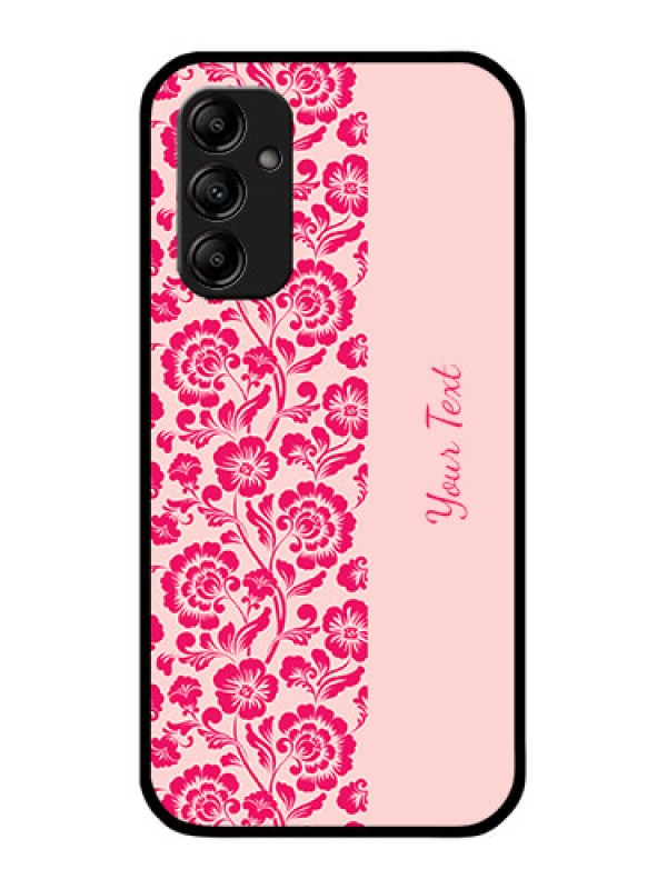 Custom Galaxy A14 5G Custom Metal Phone CaseAttractive Floral Pattern Design