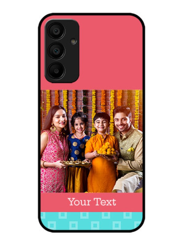 Custom Galaxy A15 5G Custom Metal Phone CasePeach and Blue Color Design