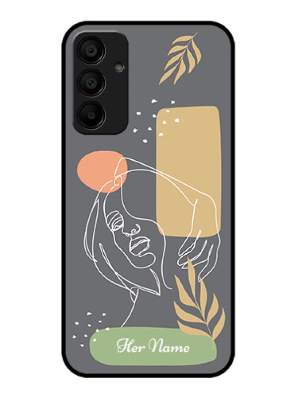 Custom Galaxy A15 5G Custom Metal Phone CaseGazing Woman Line Art Design