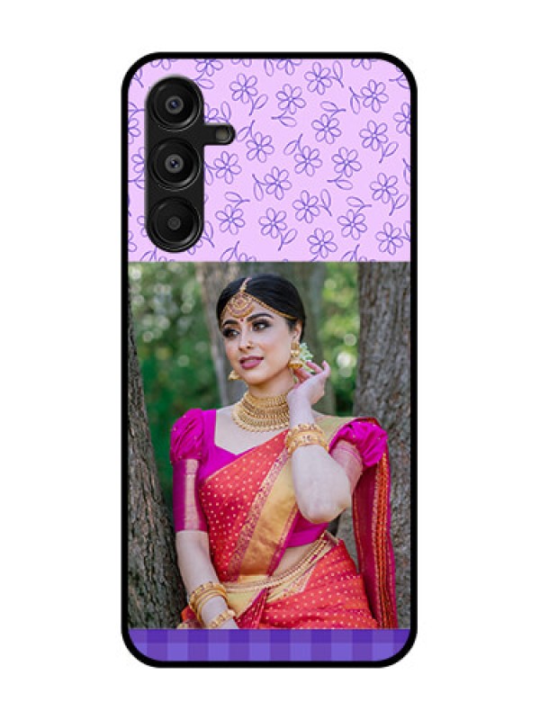 Custom Samsung Galaxy A16 5G Custom Metal Phone Case - Purple Floral Design