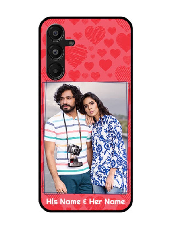 Custom Samsung Galaxy A16 5G Custom Metal Phone Case - With Red Heart Symbols Design