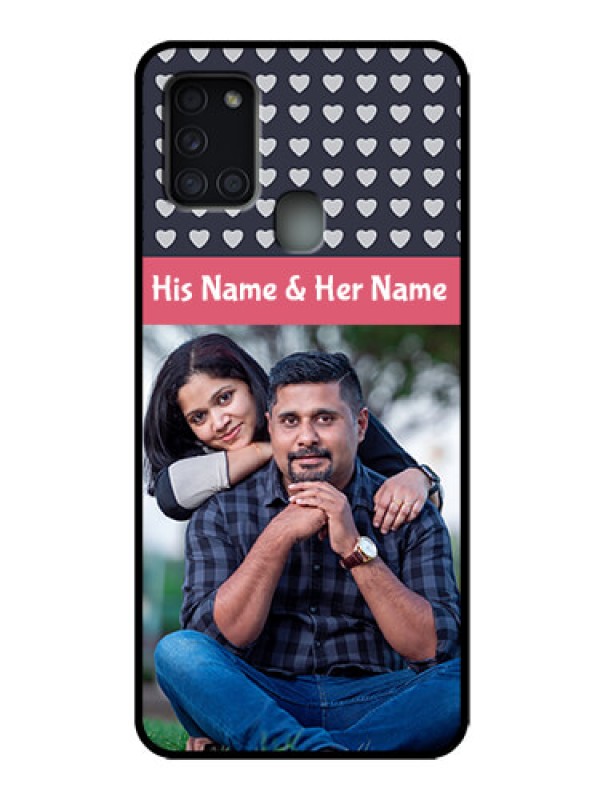 Custom Galaxy A21s Custom Metal Phone Case - Love Symbols Design