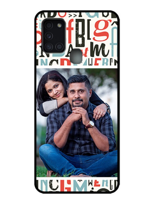 Custom Galaxy A21s Custom Metal Phone Case - Alphabet Design
