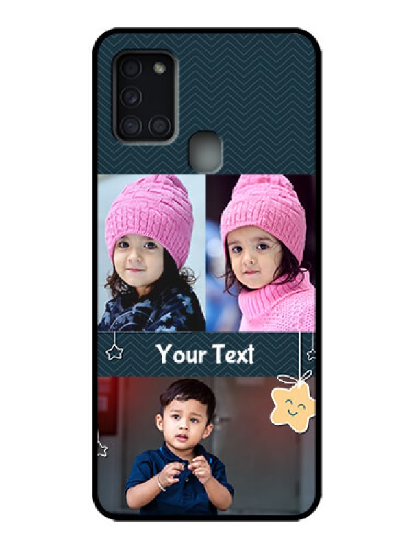 Custom Galaxy A21s Custom Metal Phone Case - Hanging Stars Design