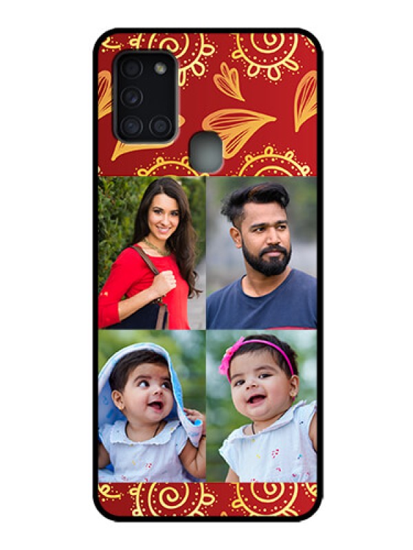 Custom Galaxy A21s Custom Metal Phone Case - 4 Image Traditional Design