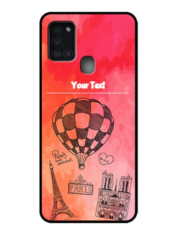 Custom Galaxy A21s Custom Metal Phone Case - Paris Theme Design