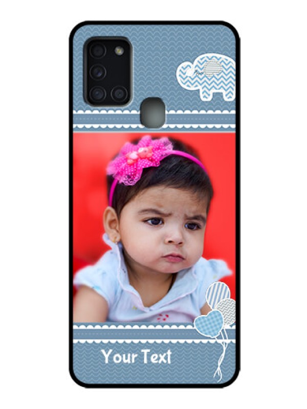 Custom Galaxy A21s Custom Metal Phone Case - With Kids Pattern Design