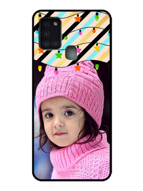 Custom Galaxy A21s Custom Metal Phone Case - Lights Hanging Design