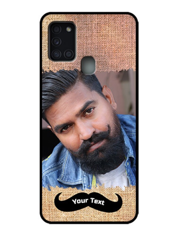 Custom Galaxy A21s Custom Metal Phone Case - With Texture Design