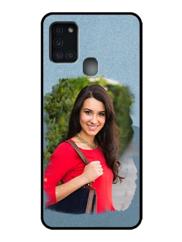 Custom Galaxy A21s Custom Metal Phone Case - Grunge Line Art Design