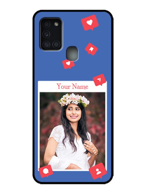 Custom Galaxy A21s Custom Metal Phone Case - Like Share And Comment Design