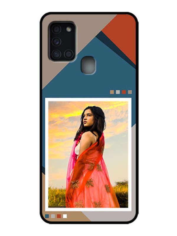 Custom Galaxy A21s Custom Metal Phone Case - Retro Color Pallet Design