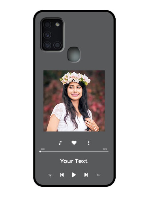 Custom Galaxy A21s Custom Metal Phone Case - Play The Music Design