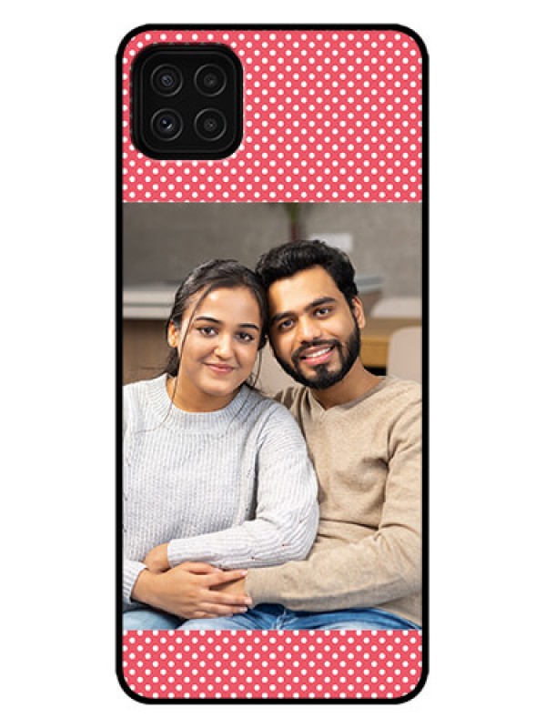 Custom Galaxy A22 5G Custom Metal Phone Case - White Dotted Design