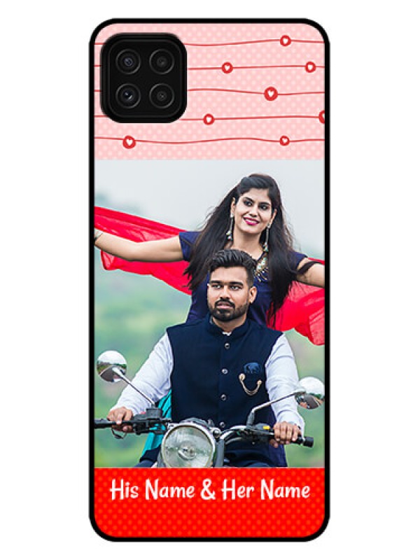 Custom Galaxy A22 5G Custom Metal Phone Case - Red Pattern Case Design