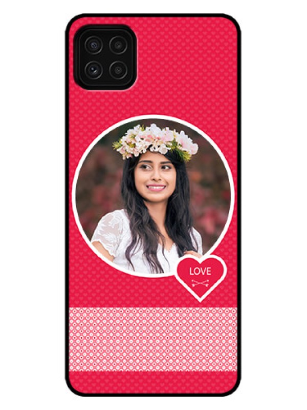 Custom Galaxy A22 5G Custom Metal Phone Case - Pink Color Pattern Design