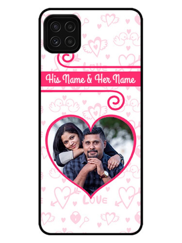 Custom Galaxy A22 5G Custom Metal Phone Case - Heart Shape Love Design