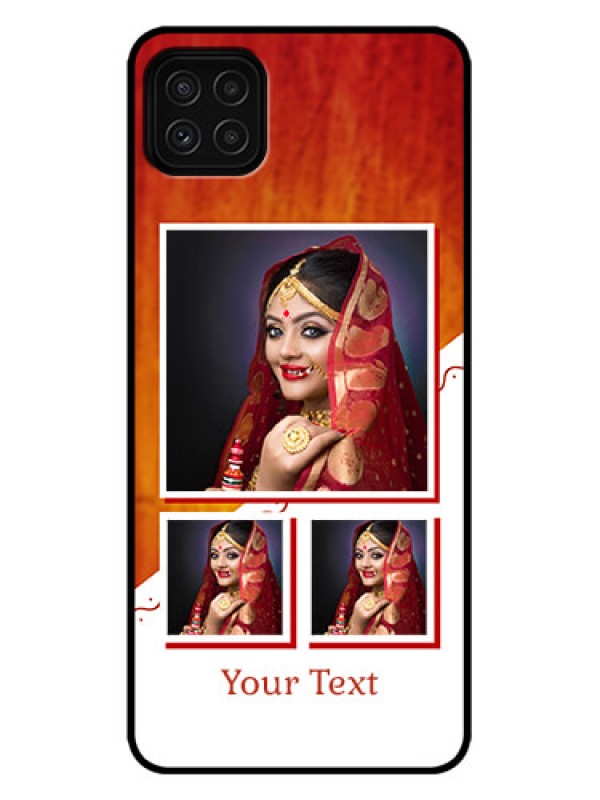 Custom Galaxy A22 5G Custom Metal Phone Case - Wedding Memories Design