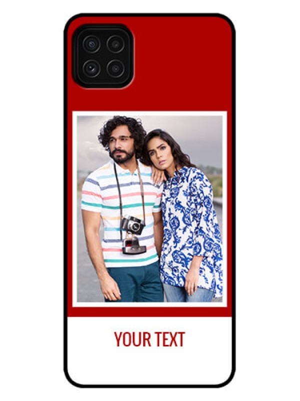 Custom Galaxy A22 5G Custom Metal Phone Case - Red Color Design