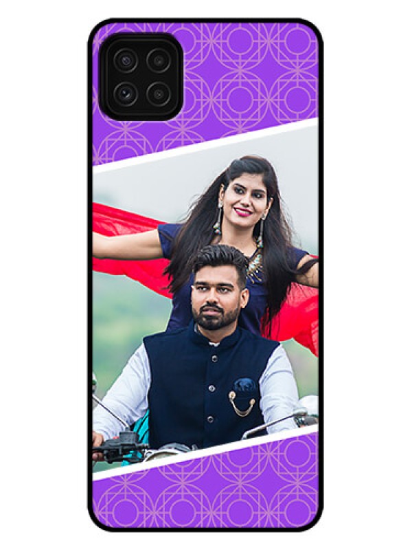 Custom Galaxy A22 5G Custom Metal Phone Case - Violet Color Pattern Design