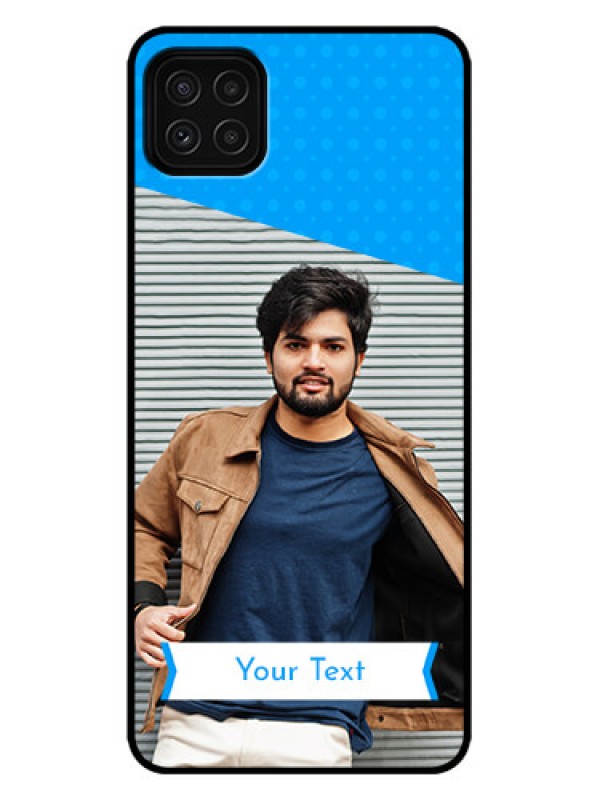 Custom Galaxy A22 5G Custom Metal Phone Case - Simple Blue Color Design